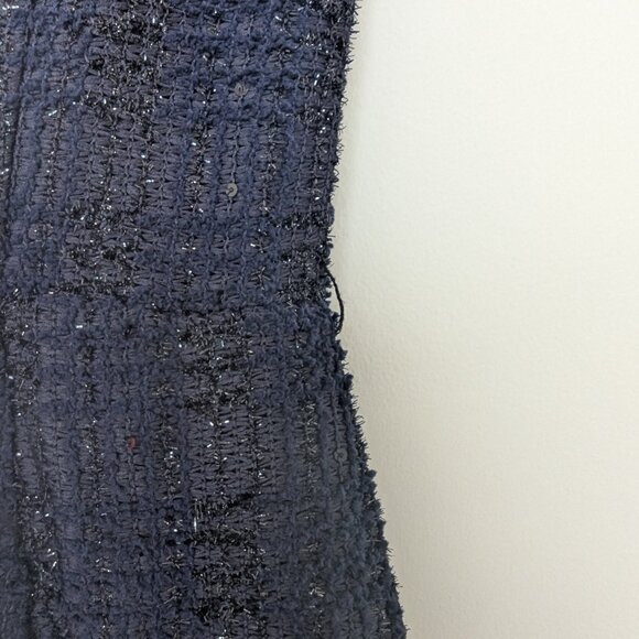Cynthia Steffe Navy Blue and Black Sequined Tweed A-line Dress - Picture 9 of 10